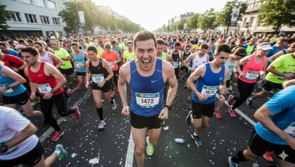 Corredor eufórico saliendo