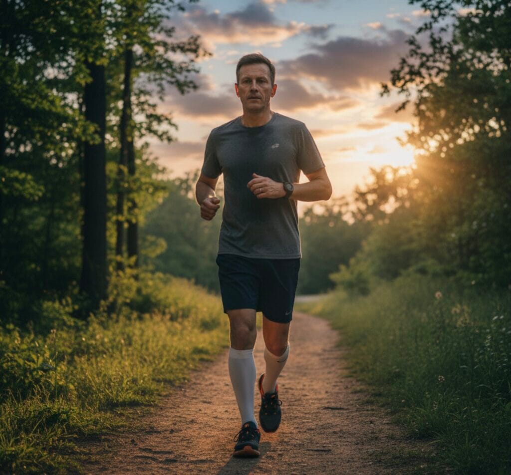 Corredor corriendo por un sendero