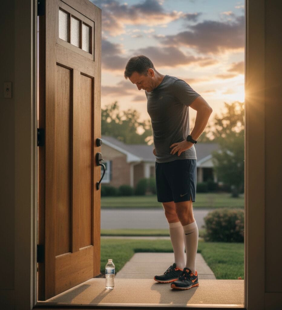 Corredor finaliza carrera en puerta de casa