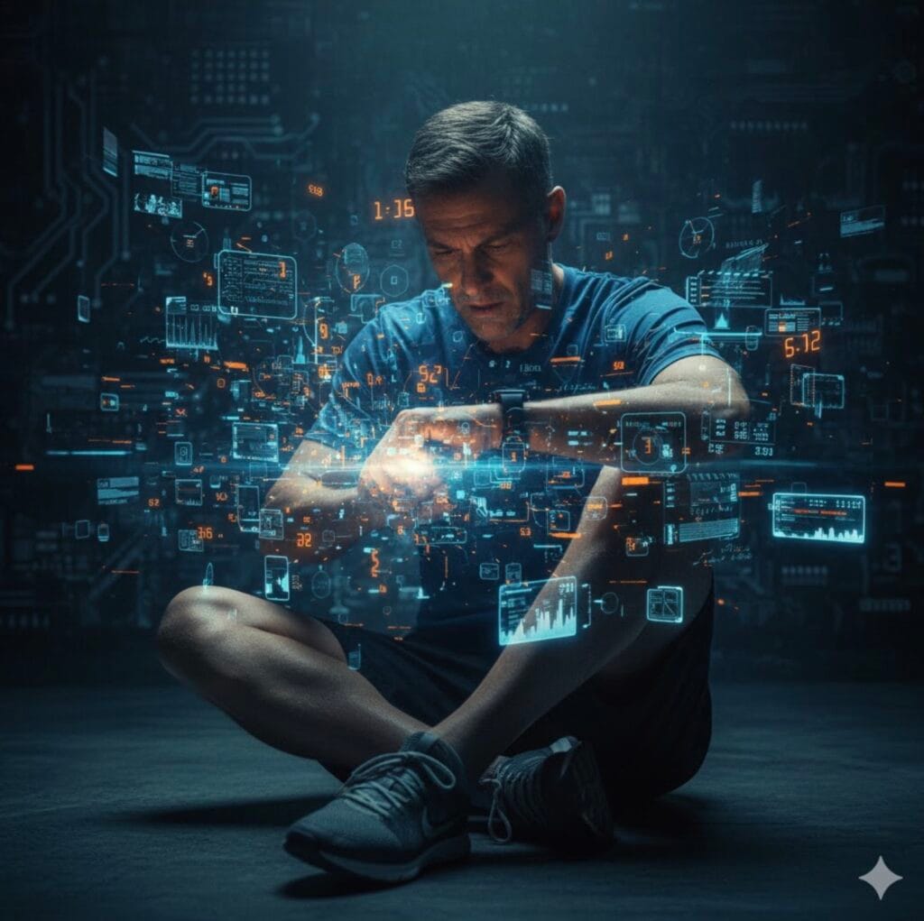 Corredor inundado de pantallazos del reloj